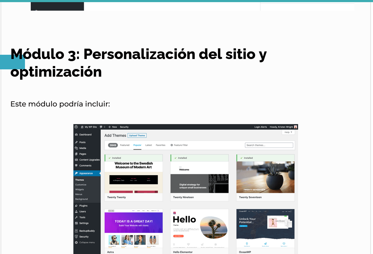 Curso de WordPress