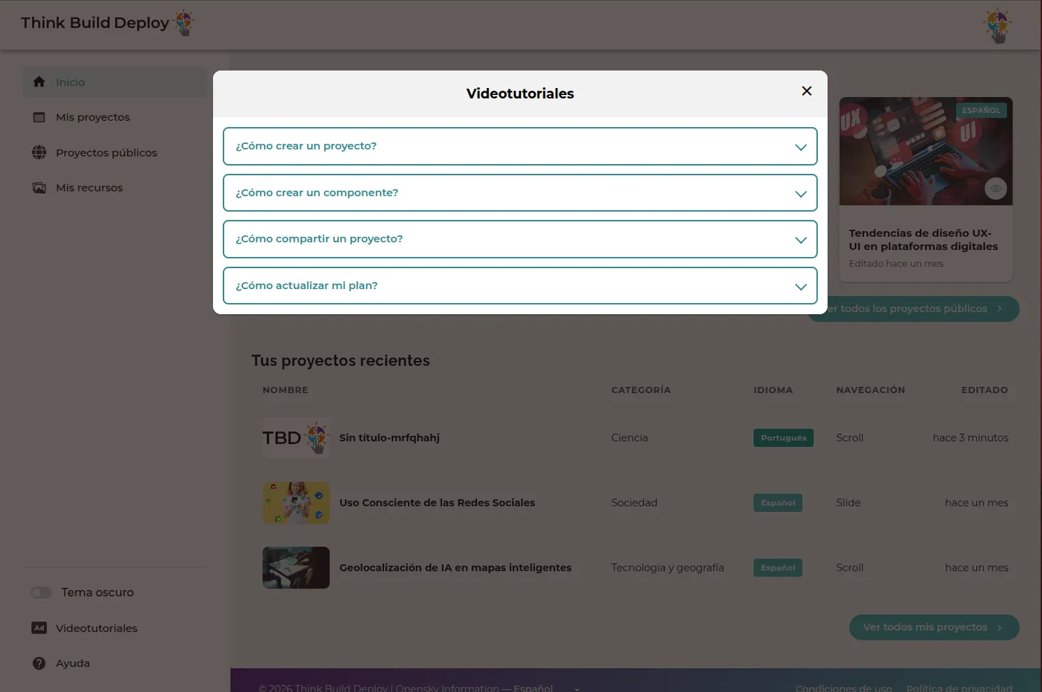 Aprende con videotutoriales