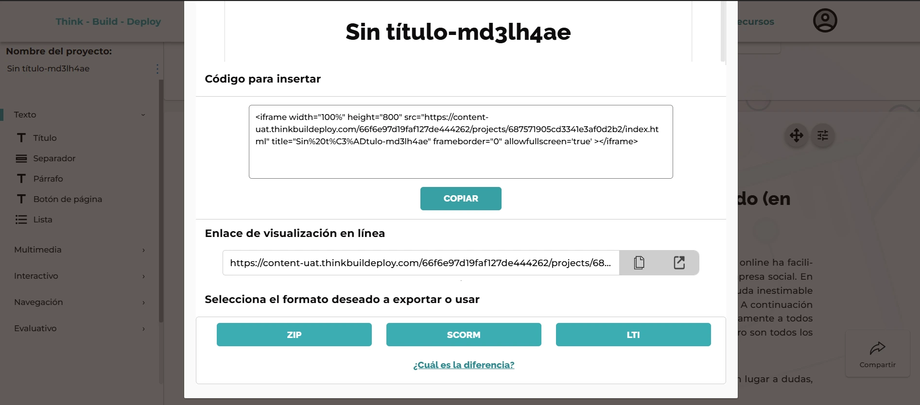 SCORM Format Export